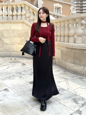 「アイテム（ショルダーバッグ）」を使った、Harukaさん（レディース・158cm）の秋コーディネート
