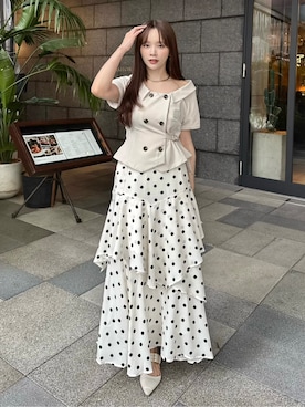 「アイテム（チョーカー）」を使った、Harukaさん（レディース・158cm）の夏コーディネート