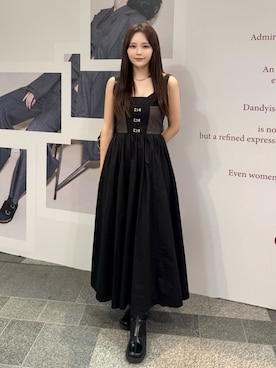 「アイテム（チョーカー）」を使った、Harukaさん（レディース・158cm）の秋コーディネート