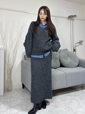 「アイテム（チョーカー）」を使った、Harukaさん（レディース・158cm）の秋コーディネート