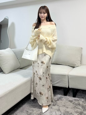 「アイテム（チョーカー）」を使った、Harukaさん（レディース・158cm）の春コーディネート