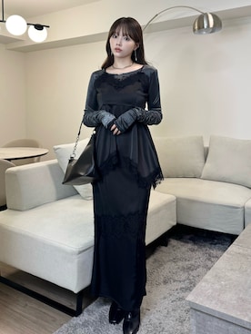 「アイテム（イヤリング）」を使った、Harukaさん（レディース・158cm）の秋コーディネート