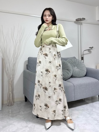 「VIOLETTA(ヴィオレッタ)のアシンメトリーデザインスリットニットトップス(ニット/セーター)」を使った、Harukaさん(レディース・158cm)の冬コーディネート