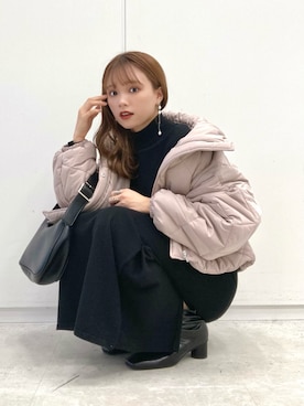「earth music&ecology（アースミュージックアンドエコロジー）のアイテム（ジャケット/アウター）」を使った、Harukaさん（レディース・158cm）の秋コーディネート