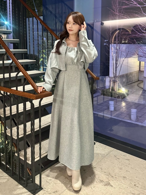 Elishe ワンピース シャツ+ギャザーキャミワンピースSET : ZOZOTOWN