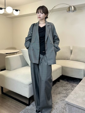 「アイテム（イヤリング）」を使った、Harukaさん（レディース・158cm）の秋コーディネート