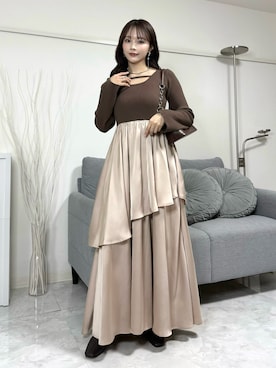 「アイテム（バッグ）」を使った、Harukaさん（レディース・158cm）の冬コーディネート