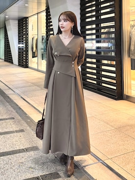 「アイテム（チョーカー）」を使った、Harukaさん（レディース・158cm）の秋コーディネート