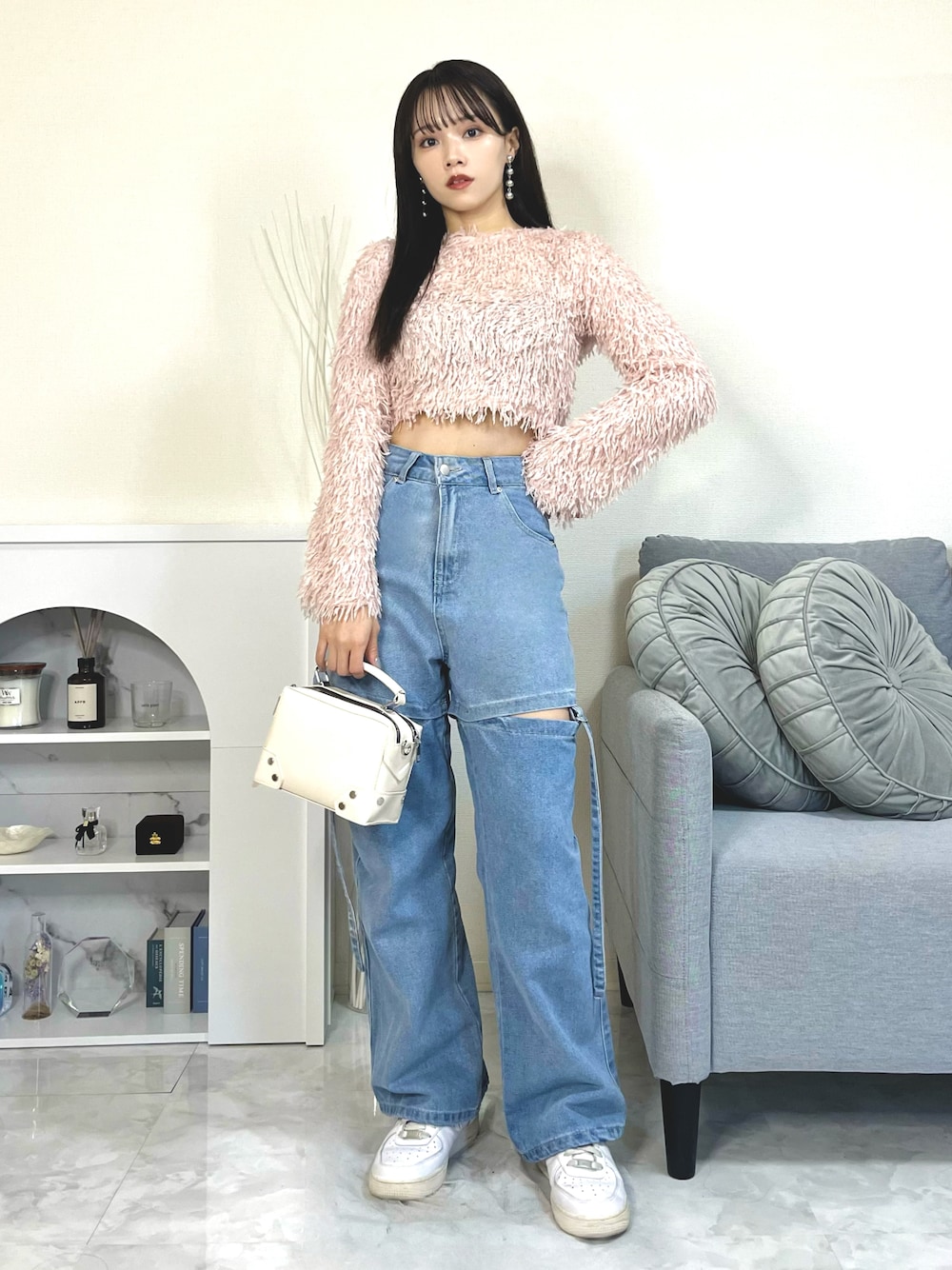 低身長サイズ有】2WAYセパレートデニムパンツ[オールシーズン 着回し