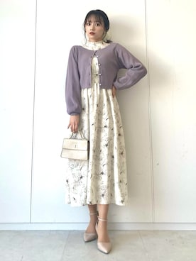 「ラベンダー」｜「アイテム（その他）」を使った、Harukaさん（レディース・158cm）の冬コーディネート