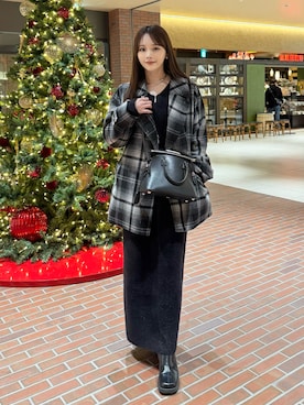 「アイテム（ステンカラーコート）」を使った、Harukaさん（レディース・158cm）の秋コーディネート