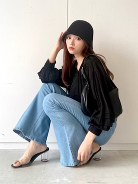 「デニムっていいよね」｜「アイテム（その他）」を使った、Harukaさん（レディース・158cm）の夏コーディネート