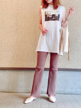 「OVoVO（オーヴォ）のアイテム」を使った、MAYU.HASさん（レディース・157cm）の夏コーディネート