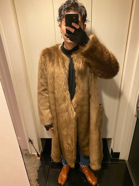 「MR.GENTLEMAN（ミスタージェントルマン）のアイテム（アクセサリー）」を使った、オカザキジョーさん（メンズ・174cm）の冬コーディネート