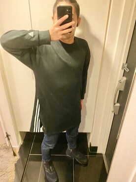 「レディース」｜「アイテム（スウェット）」を使った、オカザキジョーさん（メンズ・174cm）の秋コーディネート