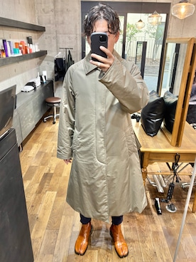 「アイテム（トレンチコート）」を使った、オカザキジョーさん（メンズ・175cm）の冬コーディネート