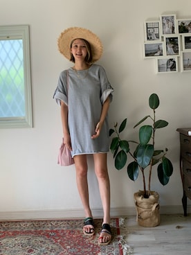 「Anthe（アンテ）のアイテム」を使った、美優さん（レディース・168cm）の夏コーディネート