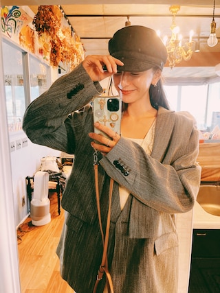 AMERI(アメリ)の「CONVERTIBLE HERRINGBONE JACKET(テーラード