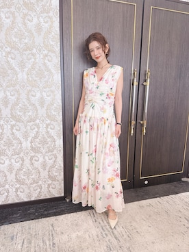 「saaageboutiqueのアイテム（ワンピース、ブラウン系）」を使った、スザンヌさん（レディース・165cm）の春コーディネート