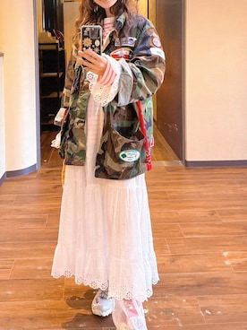 「アイテム（ワンピース/ドレス）」を使った、スザンヌさん（レディース・165cm）の春コーディネート