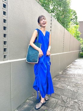 「アイテム（トートバッグ）」を使った、スザンヌさん（レディース・165cm・30代）の夏コーディネート