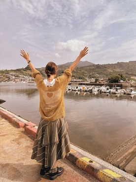 「アイテム（レッグウェア）」を使った、スザンヌさん（レディース・165cm）の秋コーディネート