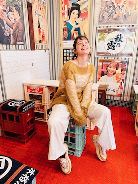 「MSGM（エムエスジーエム）のアイテム」を使った、スザンヌさん（レディース・165cm）の春コーディネート