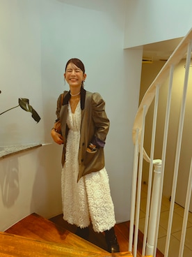 「アイテム（ドレス）」を使った、スザンヌさん（レディース・165cm）の秋コーディネート