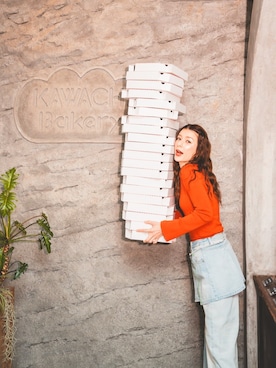 「Ameri（アメリ）のアイテム」を使った、スザンヌさん（レディース・165cm）の春コーディネート