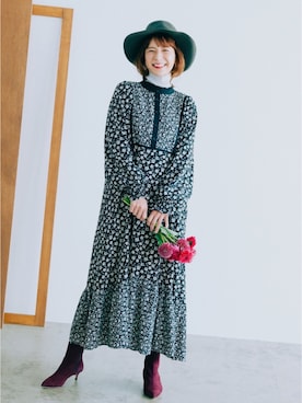 「アイテム（ワンピース/ドレス）」を使った、スザンヌさん（レディース・165cm・30代）の秋コーディネート