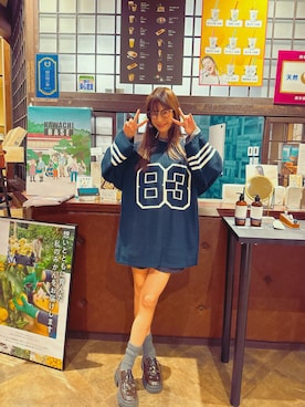 「アイテム（ワンピース/ドレス）」を使った、スザンヌさん（レディース・165cm）の秋コーディネート