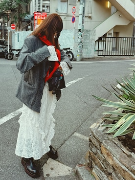 「アイテム（ワンピース）」を使った、スザンヌさん（レディース・165cm）の冬コーディネート