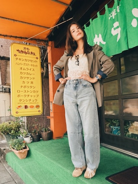 「miu miu（ミュウミュウ）のアイテム（スニーカー）」を使った、スザンヌさん（レディース・165cm）の秋コーディネート
