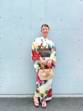「アイテム（水着/着物・浴衣）」を使った、スザンヌさん（レディース・165cm）の夏コーディネート