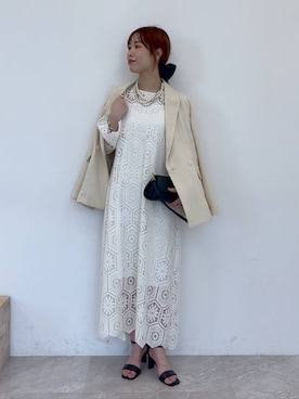 「アイテム（ジャケット/アウター）」を使った、小西皐さん（レディース・162cm）の夏コーディネート