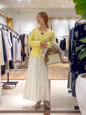 「Andemiu（アンデミュウ）のアイテム（バッグ）」を使った、小西皐さん（レディース・161cm）の春コーディネート