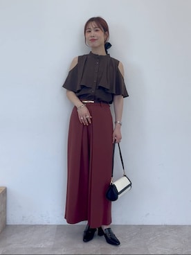 「Andemiu（アンデミュウ）の【抗菌/消臭/吸水/速乾/撥水】ヒールローファ576646（ローファー）」を使った、小西皐さん（レディース・162cm）の夏コーディネート