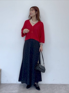 「アイテム（ローファー）」を使った、小西皐さん（レディース・162cm）の夏コーディネート
