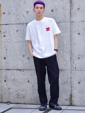 「Manhattan Portage」｜「アイテム（スラックス）」を使った、naoki42さん（メンズ・172cm）の夏コーディネート