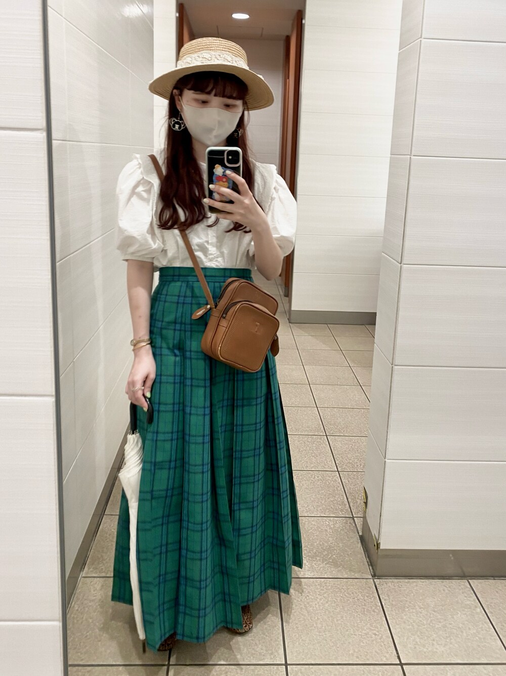 「休日コーデ、お気に入り」｜「？のアイテム（帽子、ベージュ系）」を使った、サ ユ ミさん（レディース・156cm）の夏コーディネートの1枚目の写真