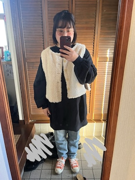 「アイテム（ベスト）」を使った、MAGOさん（レディース・156cm・30代）の冬コーディネート