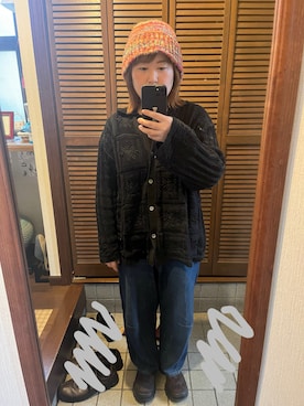 「LEPSIM（レプシィム）のアイテム（トップス、ブラック系）」を使った、MAGOさん（レディース・156cm）の冬コーディネート