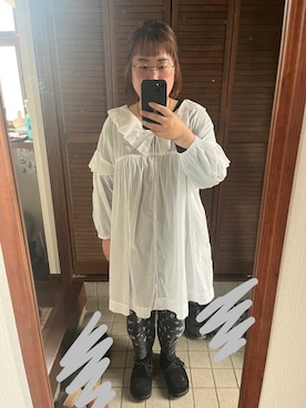 「niko and...（ニコアンド）の《抗菌消臭》スライドモカシンシューズ（モカシン/デッキシューズ、ブラック系）」を使った、MAGOさん（レディース・156cm）の春コーディネート