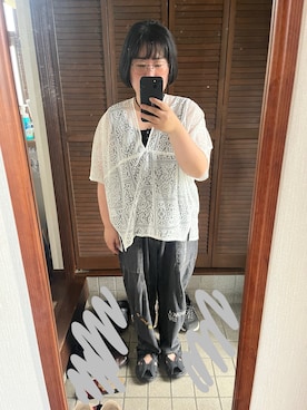 「AMERICAN HOLIC（アメリカンホリック）のアイテム（シャツ/ブラウス）」を使った、MAGOさん（レディース・156cm）の夏コーディネート