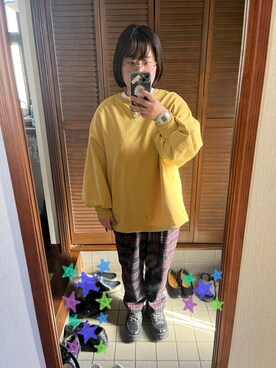 「秋色コーデ」｜「アイテム（スウェット）」を使った、MAGOさん（レディース・156cm）の秋コーディネート