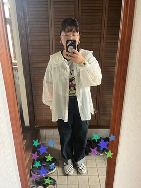 「VANS（バンズ）のSKATE SLIP-ON　VN0A5FCAAUH（スリッポン）」を使った、MAGOさん（レディース・156cm）の春コーディネート