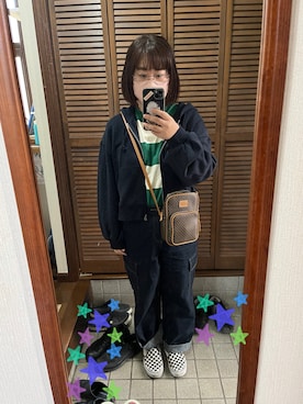 「VANS（バンズ）のSKATE SLIP-ON　VN0A5FCAAUH（スリッポン）」を使った、MAGOさん（レディース・156cm）の春コーディネート