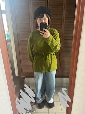 「ZARA（ザラ）のアイテム（トップス、グリーン系）」を使った、MAGOさん（レディース・156cm）の秋コーディネート