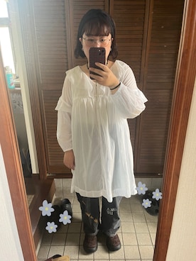 「アイテム（チュニック）」を使った、MAGOさん（レディース・156cm）の秋コーディネート