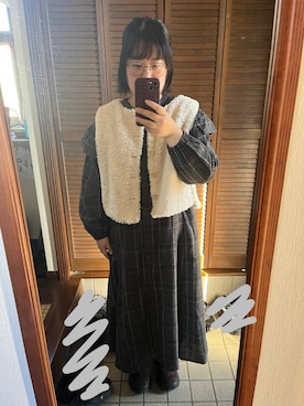 「アイテム（ベスト）」を使った、MAGOさん（レディース・156cm）の秋コーディネート